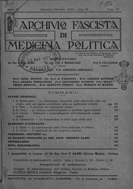 Archivio fascista di medicina politica