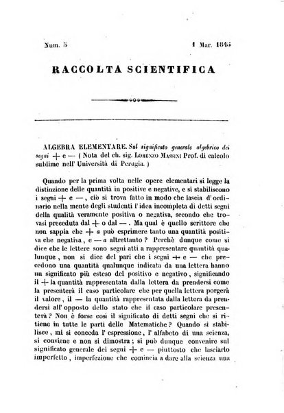 Raccolta di lettere ed altri scritti intorno alla fisica ed alle matematiche