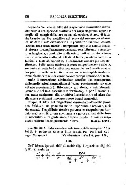 Raccolta di lettere ed altri scritti intorno alla fisica ed alle matematiche