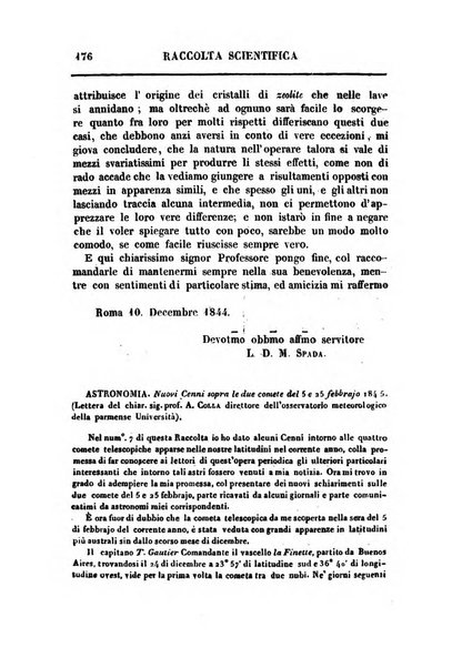 Raccolta di lettere ed altri scritti intorno alla fisica ed alle matematiche