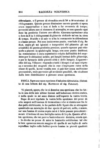 Raccolta di lettere ed altri scritti intorno alla fisica ed alle matematiche