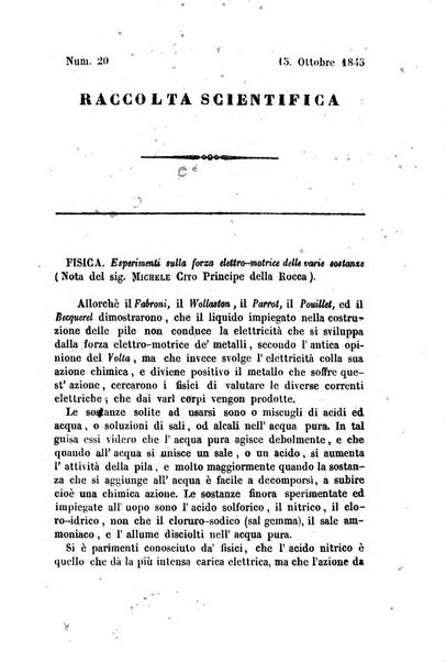 Raccolta di lettere ed altri scritti intorno alla fisica ed alle matematiche