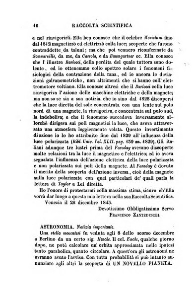 Raccolta di lettere ed altri scritti intorno alla fisica ed alle matematiche