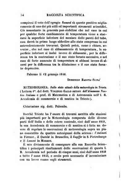 Raccolta di lettere ed altri scritti intorno alla fisica ed alle matematiche