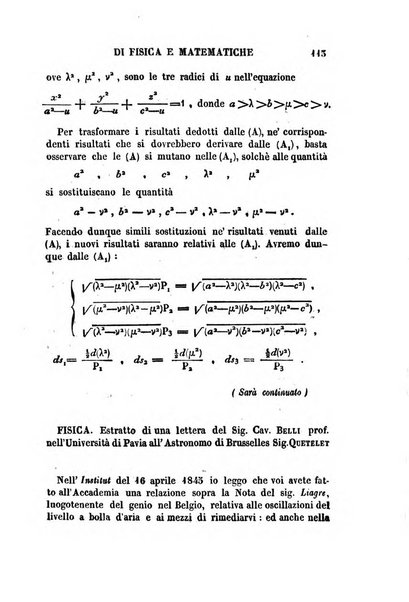 Raccolta di lettere ed altri scritti intorno alla fisica ed alle matematiche