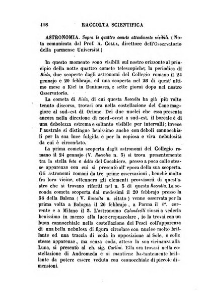 Raccolta di lettere ed altri scritti intorno alla fisica ed alle matematiche