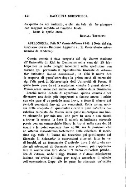 Raccolta di lettere ed altri scritti intorno alla fisica ed alle matematiche