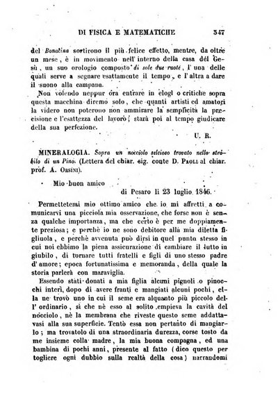 Raccolta di lettere ed altri scritti intorno alla fisica ed alle matematiche