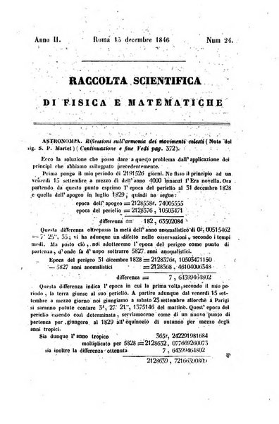 Raccolta di lettere ed altri scritti intorno alla fisica ed alle matematiche