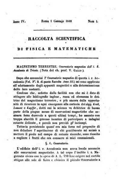 Raccolta di lettere ed altri scritti intorno alla fisica ed alle matematiche