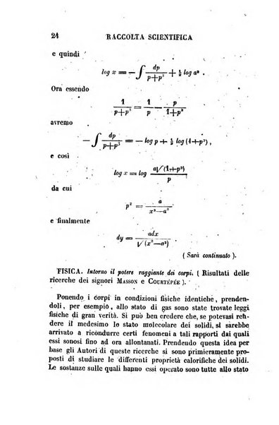 Raccolta di lettere ed altri scritti intorno alla fisica ed alle matematiche