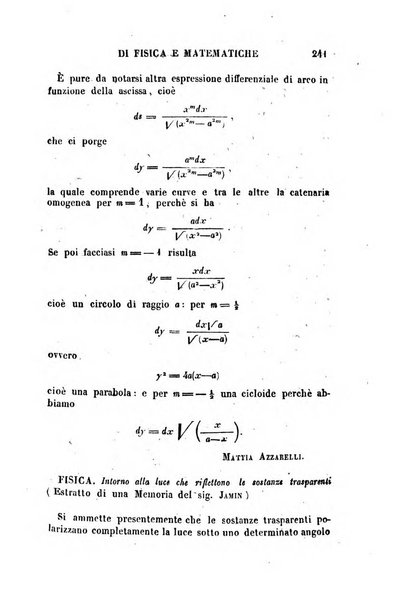 Raccolta di lettere ed altri scritti intorno alla fisica ed alle matematiche