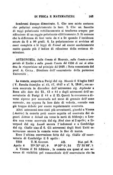 Raccolta di lettere ed altri scritti intorno alla fisica ed alle matematiche