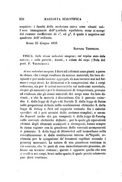 Raccolta di lettere ed altri scritti intorno alla fisica ed alle matematiche