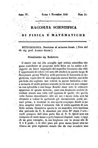 Raccolta di lettere ed altri scritti intorno alla fisica ed alle matematiche