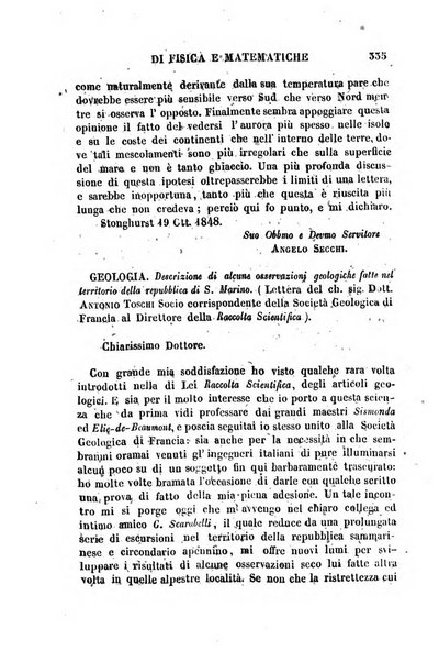 Raccolta di lettere ed altri scritti intorno alla fisica ed alle matematiche