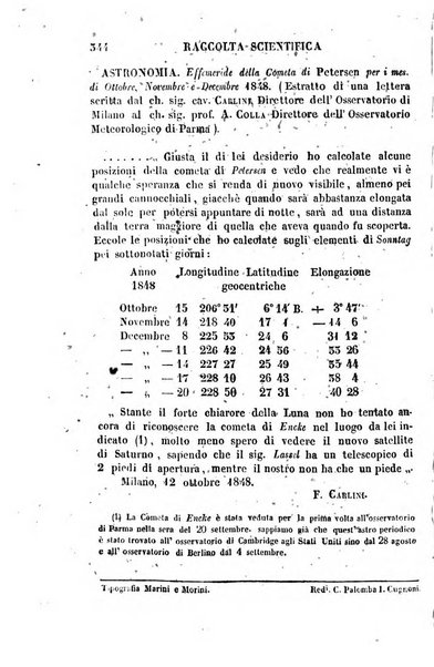 Raccolta di lettere ed altri scritti intorno alla fisica ed alle matematiche