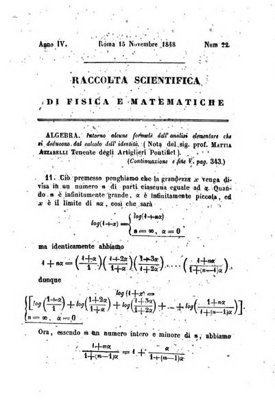 Raccolta di lettere ed altri scritti intorno alla fisica ed alle matematiche