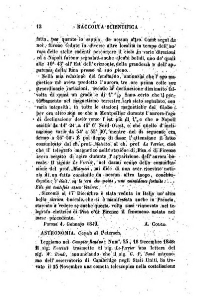 Raccolta di lettere ed altri scritti intorno alla fisica ed alle matematiche