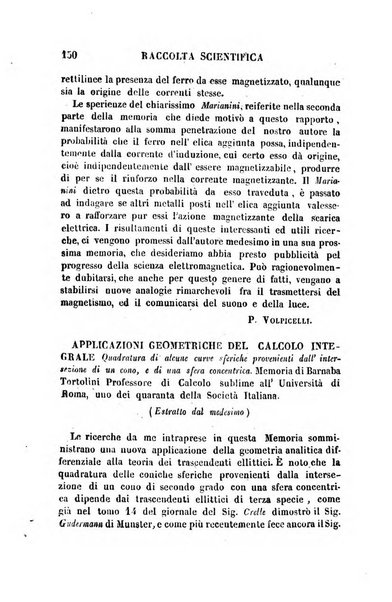 Raccolta di lettere ed altri scritti intorno alla fisica ed alle matematiche