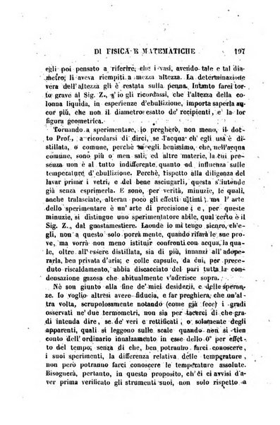 Raccolta di lettere ed altri scritti intorno alla fisica ed alle matematiche