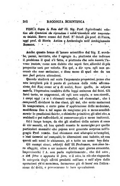 Raccolta di lettere ed altri scritti intorno alla fisica ed alle matematiche