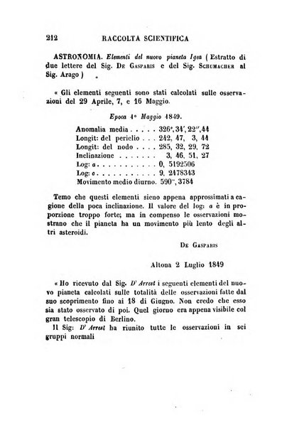 Raccolta di lettere ed altri scritti intorno alla fisica ed alle matematiche