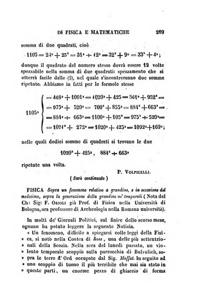 Raccolta di lettere ed altri scritti intorno alla fisica ed alle matematiche