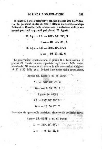 Raccolta di lettere ed altri scritti intorno alla fisica ed alle matematiche