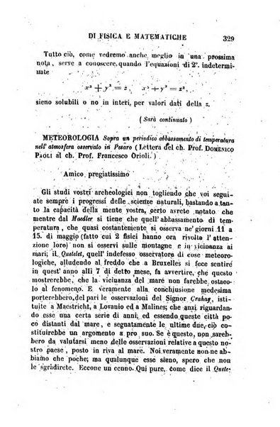 Raccolta di lettere ed altri scritti intorno alla fisica ed alle matematiche