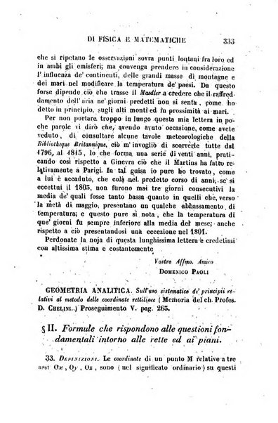 Raccolta di lettere ed altri scritti intorno alla fisica ed alle matematiche