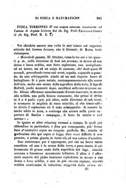 Raccolta di lettere ed altri scritti intorno alla fisica ed alle matematiche