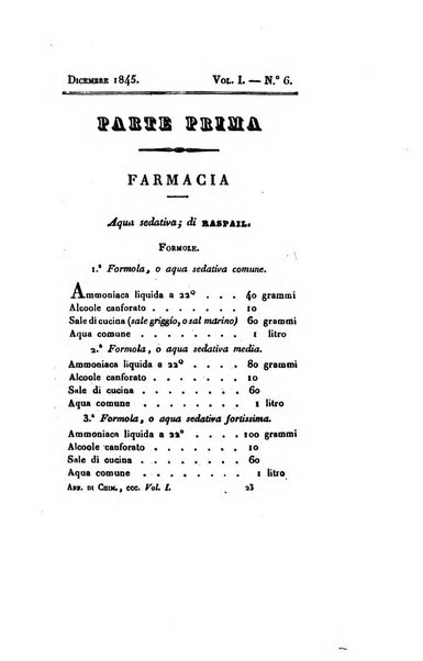 Annali di chimica applicata alla medicina cioè alla farmacia, alla tossicologia, all'igiene, alla fisiologia, alla patologia e alla terapeutica. Serie 3