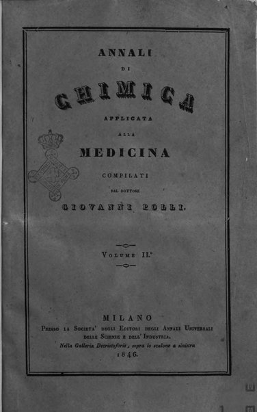 Annali di chimica applicata alla medicina cioè alla farmacia, alla tossicologia, all'igiene, alla fisiologia, alla patologia e alla terapeutica. Serie 3