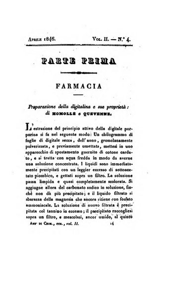 Annali di chimica applicata alla medicina cioè alla farmacia, alla tossicologia, all'igiene, alla fisiologia, alla patologia e alla terapeutica. Serie 3