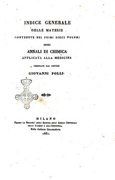 Annali di chimica applicata alla medicina cioè alla farmacia, alla tossicologia, all'igiene, alla fisiologia, alla patologia e alla terapeutica. Serie 3