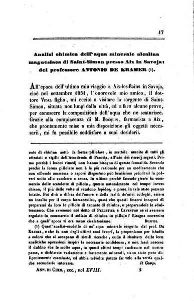 Annali di chimica applicata alla medicina cioè alla farmacia, alla tossicologia, all'igiene, alla fisiologia, alla patologia e alla terapeutica. Serie 3