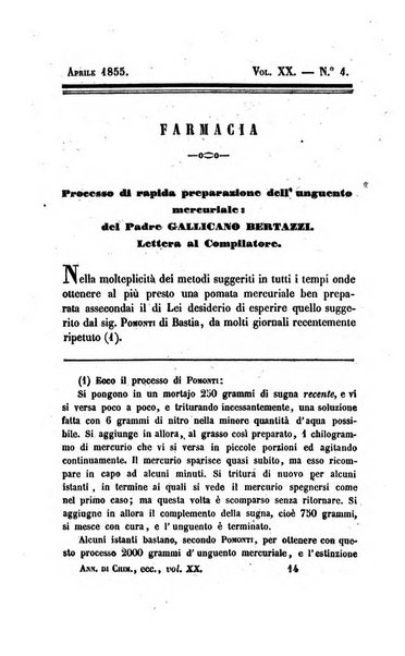 Annali di chimica applicata alla medicina cioè alla farmacia, alla tossicologia, all'igiene, alla fisiologia, alla patologia e alla terapeutica. Serie 3