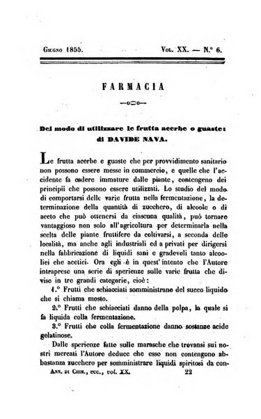 Annali di chimica applicata alla medicina cioè alla farmacia, alla tossicologia, all'igiene, alla fisiologia, alla patologia e alla terapeutica. Serie 3