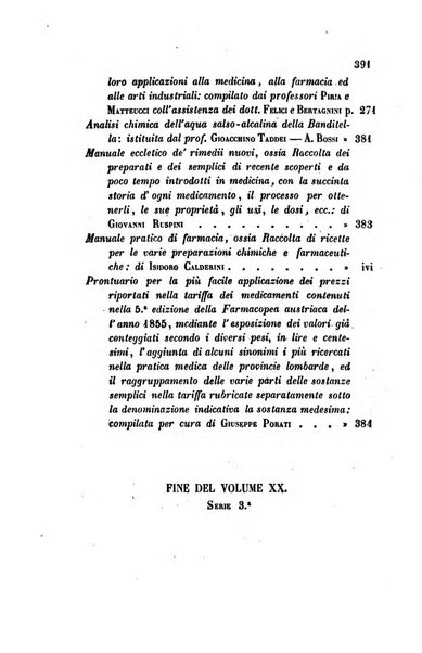 Annali di chimica applicata alla medicina cioè alla farmacia, alla tossicologia, all'igiene, alla fisiologia, alla patologia e alla terapeutica. Serie 3