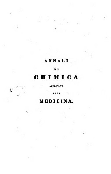 Annali di chimica applicata alla medicina cioè alla farmacia, alla tossicologia, all'igiene, alla fisiologia, alla patologia e alla terapeutica. Serie 3