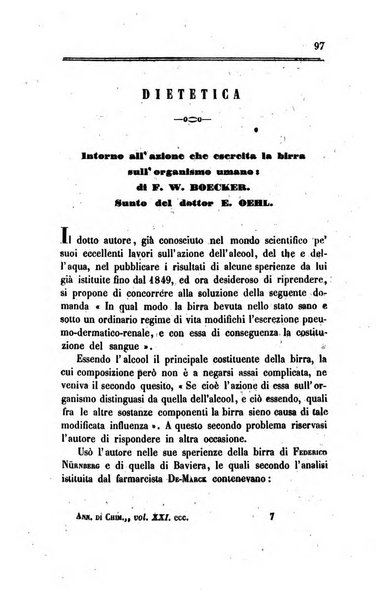 Annali di chimica applicata alla medicina cioè alla farmacia, alla tossicologia, all'igiene, alla fisiologia, alla patologia e alla terapeutica. Serie 3