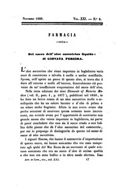 Annali di chimica applicata alla medicina cioè alla farmacia, alla tossicologia, all'igiene, alla fisiologia, alla patologia e alla terapeutica. Serie 3