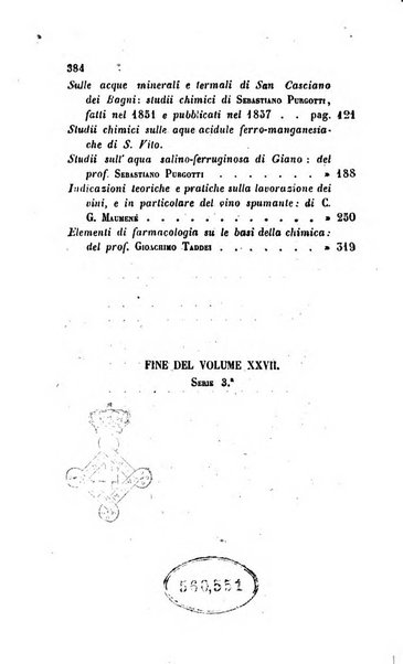 Annali di chimica applicata alla medicina cioè alla farmacia, alla tossicologia, all'igiene, alla fisiologia, alla patologia e alla terapeutica. Serie 3