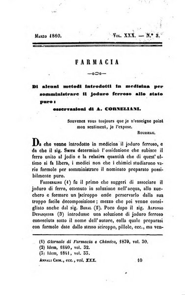 Annali di chimica applicata alla medicina cioè alla farmacia, alla tossicologia, all'igiene, alla fisiologia, alla patologia e alla terapeutica. Serie 3