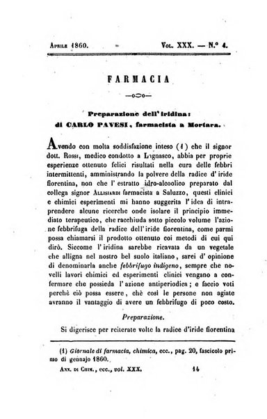 Annali di chimica applicata alla medicina cioè alla farmacia, alla tossicologia, all'igiene, alla fisiologia, alla patologia e alla terapeutica. Serie 3