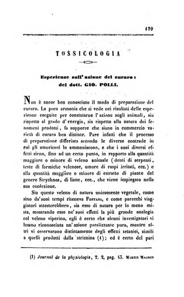 Annali di chimica applicata alla medicina cioè alla farmacia, alla tossicologia, all'igiene, alla fisiologia, alla patologia e alla terapeutica. Serie 3