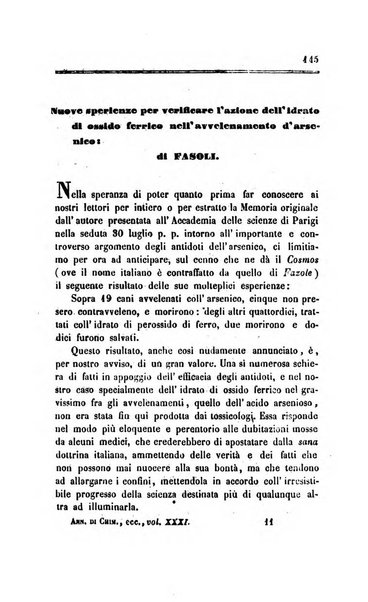 Annali di chimica applicata alla medicina cioè alla farmacia, alla tossicologia, all'igiene, alla fisiologia, alla patologia e alla terapeutica. Serie 3