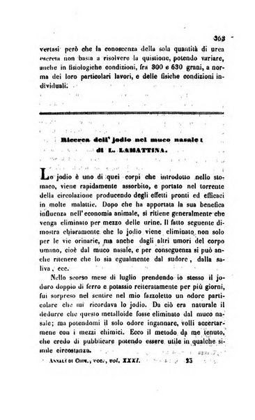 Annali di chimica applicata alla medicina cioè alla farmacia, alla tossicologia, all'igiene, alla fisiologia, alla patologia e alla terapeutica. Serie 3