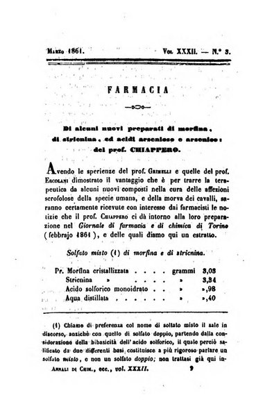 Annali di chimica applicata alla medicina cioè alla farmacia, alla tossicologia, all'igiene, alla fisiologia, alla patologia e alla terapeutica. Serie 3